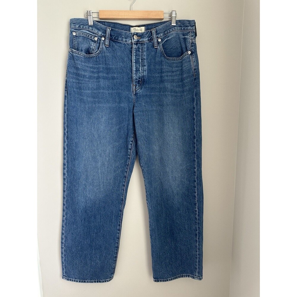 Madewell Low Slung Straight Jeans Womens Size 36x29 Button Fly Casual Streetwear